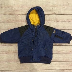 Vintage 90s Ralph Lauren toddler sz 2t blue black yellow winter puffer jacket